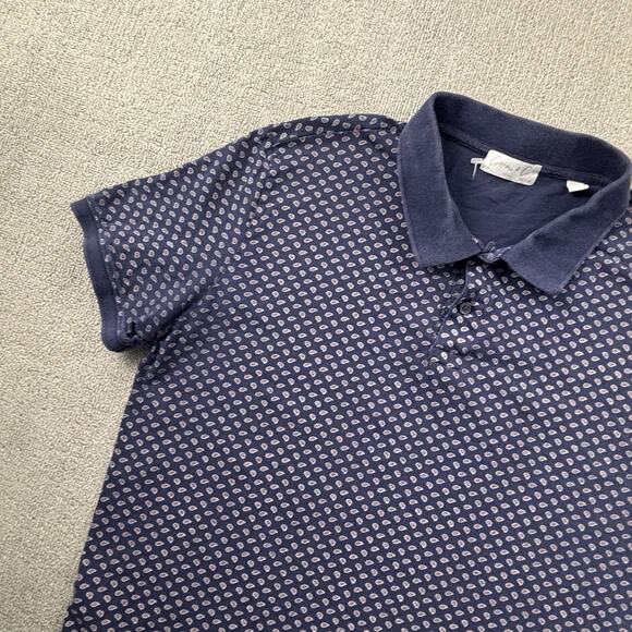 Cotton And Co Polo Shirt Adult Large Blue Short Sleeve Casual Preppy Men's - Picture 2 of 14